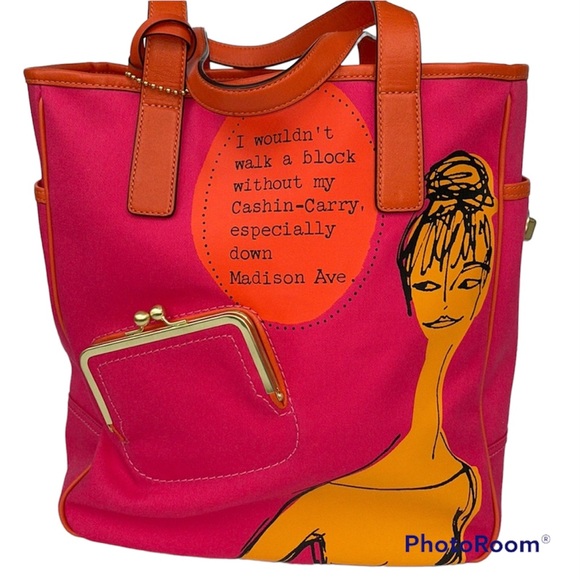 COACH Collectible fuchsia tote. Never used - Picture 1 of 11